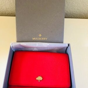 Mulberry Wallet French Purse Poppy with Box